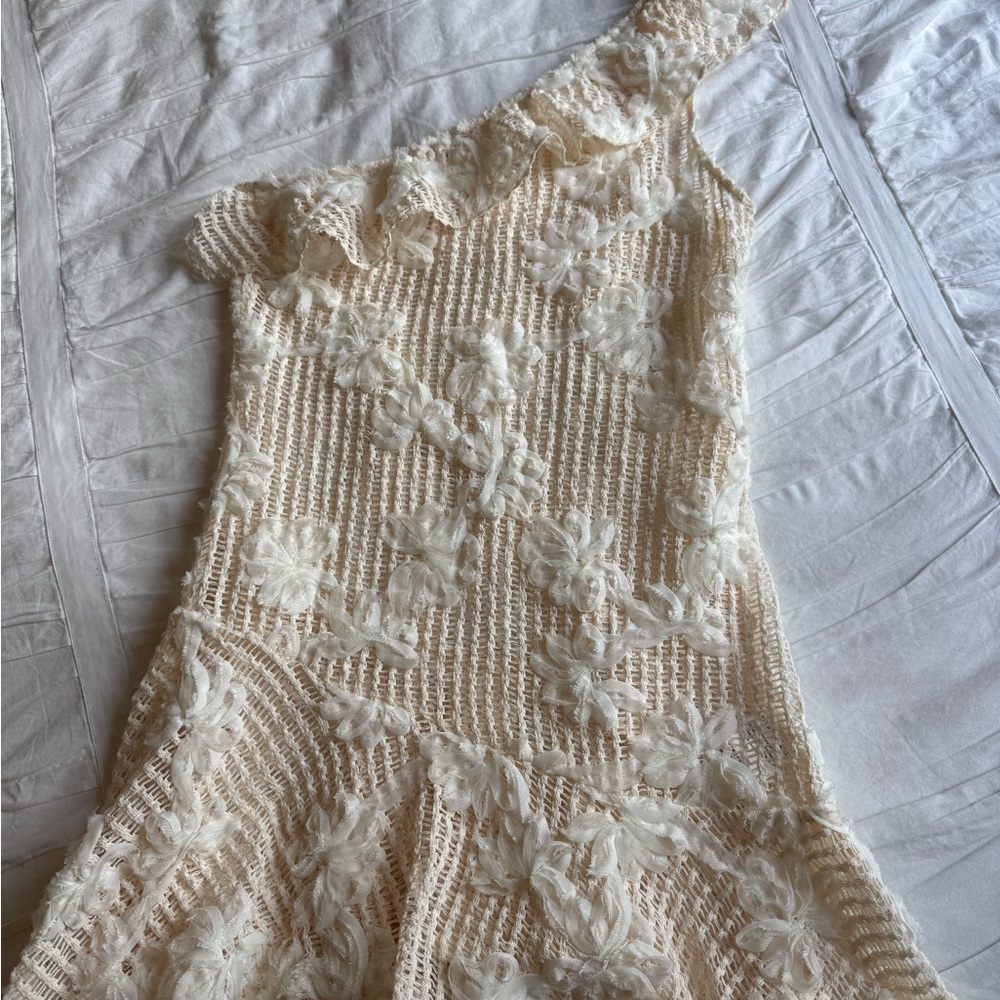 Peppermayo Floral Knit One-Shoulder Dress